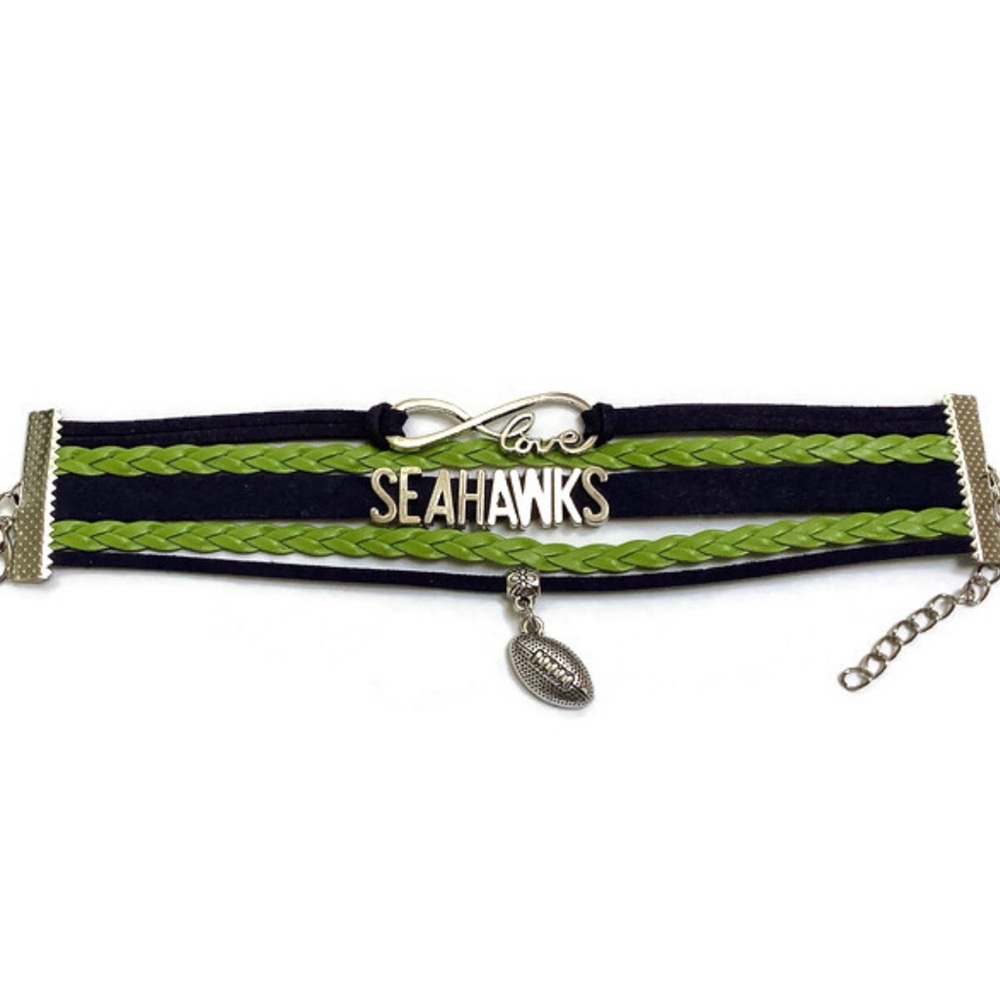 Blue and Green “LOVE SEAHAWKS “ Bracelet